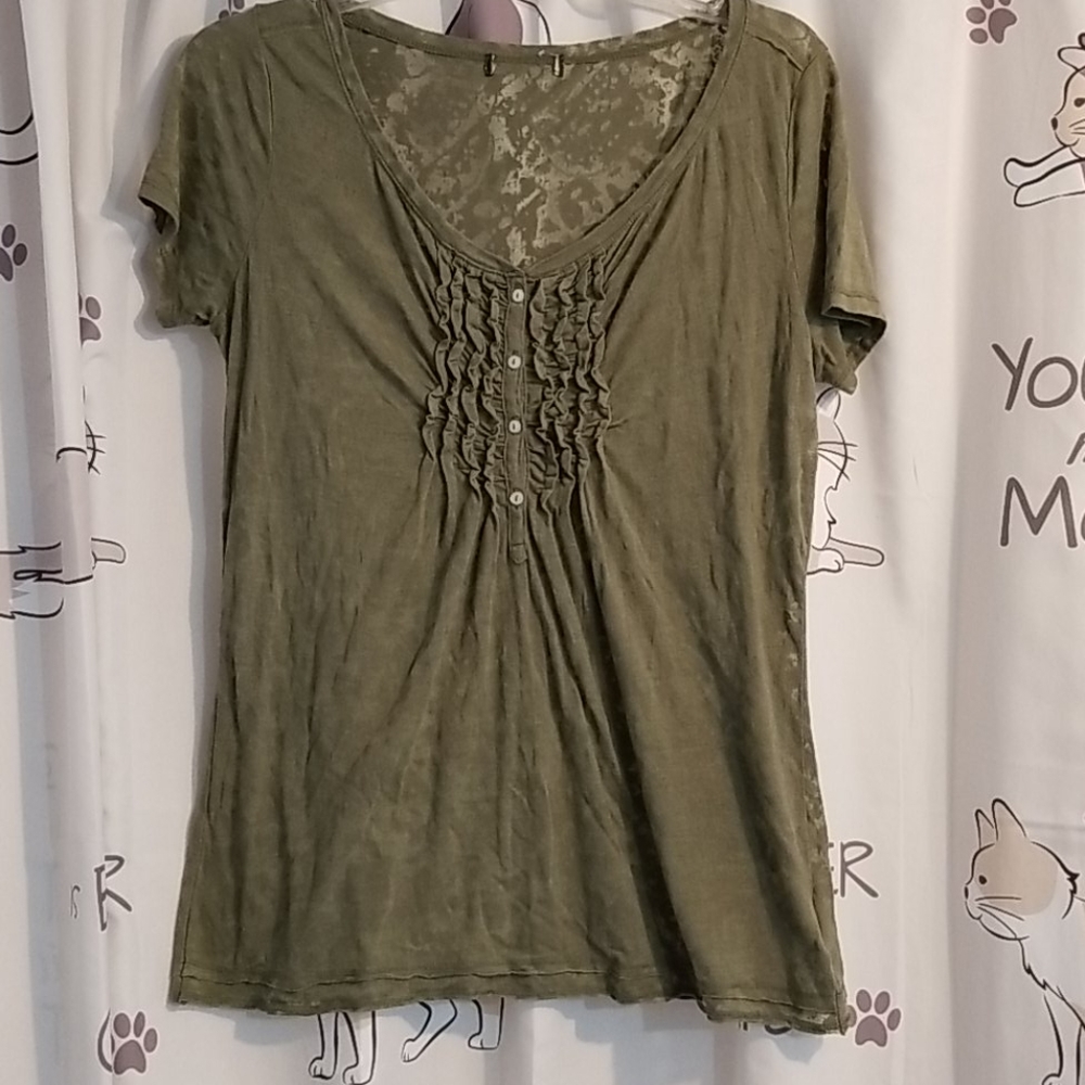 Green burnout tee- medium/tall